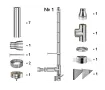 Kit complet coș de fum INOX izolat AISI 304, Ø150–230 mm, lungime 6 m, pentru cazane 10–30 kW (Varianta №1)