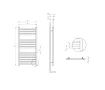 Uscător de prosoape de design LOJIMAX colecția LIA DOUBLE 1200x500 mm, Antracit