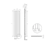 Calorifer decorativ LOJIMAX colecția DIAMOND 1400x496 mm, Negru