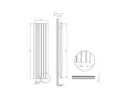 Calorifer decorativ LOJIMAX colecția BAMBOO DOUBLE 1800x479 mm, Alb