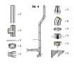 Kit complet coș de fum INOX izolat AISI 304, Ø180–250 mm, lungime 5 m, pentru cazane 30–50 kW (Varianta №4)