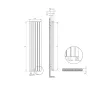 Calorifer decorativ LOJIMAX colecția DIAMOND DOUBLE 2000x496 mm, Alb