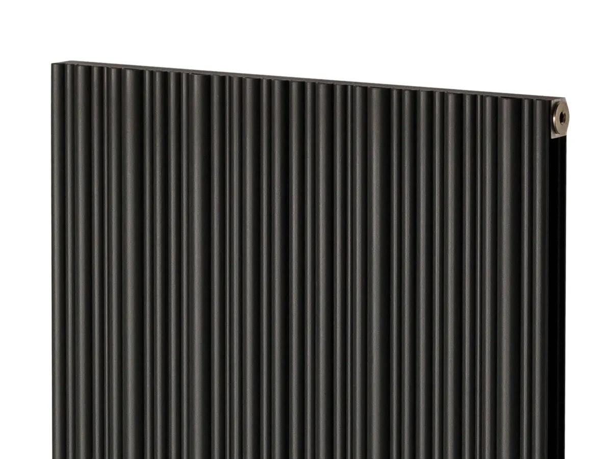 Дизайнерский радиатор LOJIMAX коллекция BAMBOO DOUBLE 1800x359 мм, Black Matt Anodising