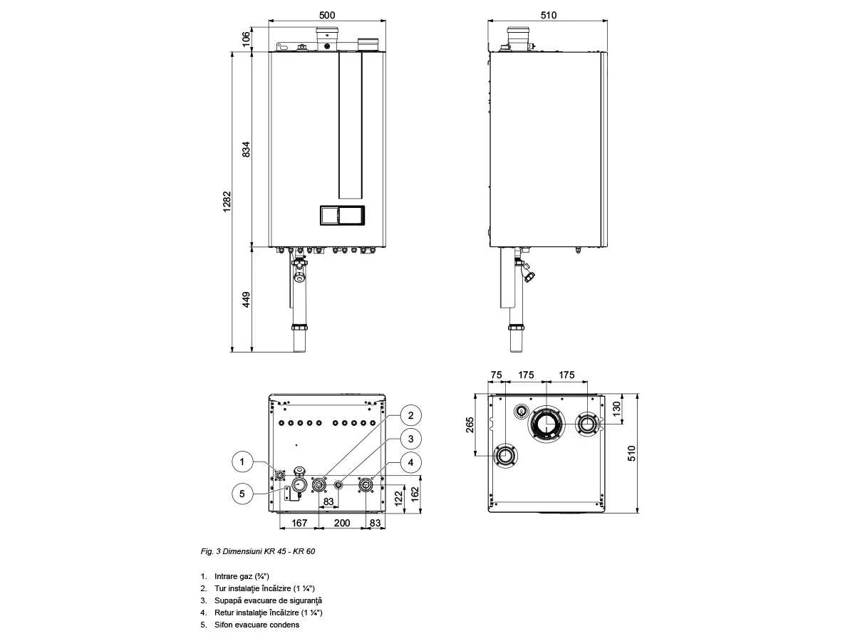 Конденсационный газовый котел FONDITAL ITACA Condens.CH KR 45KW