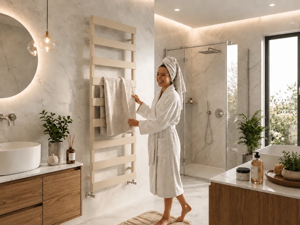 Дизайнерский полотенцесушитель CARISA коллекция NINOVA BATH 810x500 мм, LEMON